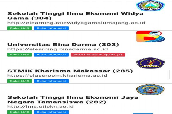 e-Learning di Universitas Bina Darma Terkoneksi SPADA Dikti