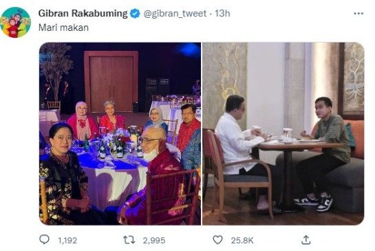 Gibran Rakabuming Unggah Foto Semeja Bersama Capres Anies Baswedan, Berikan Kode Keras?