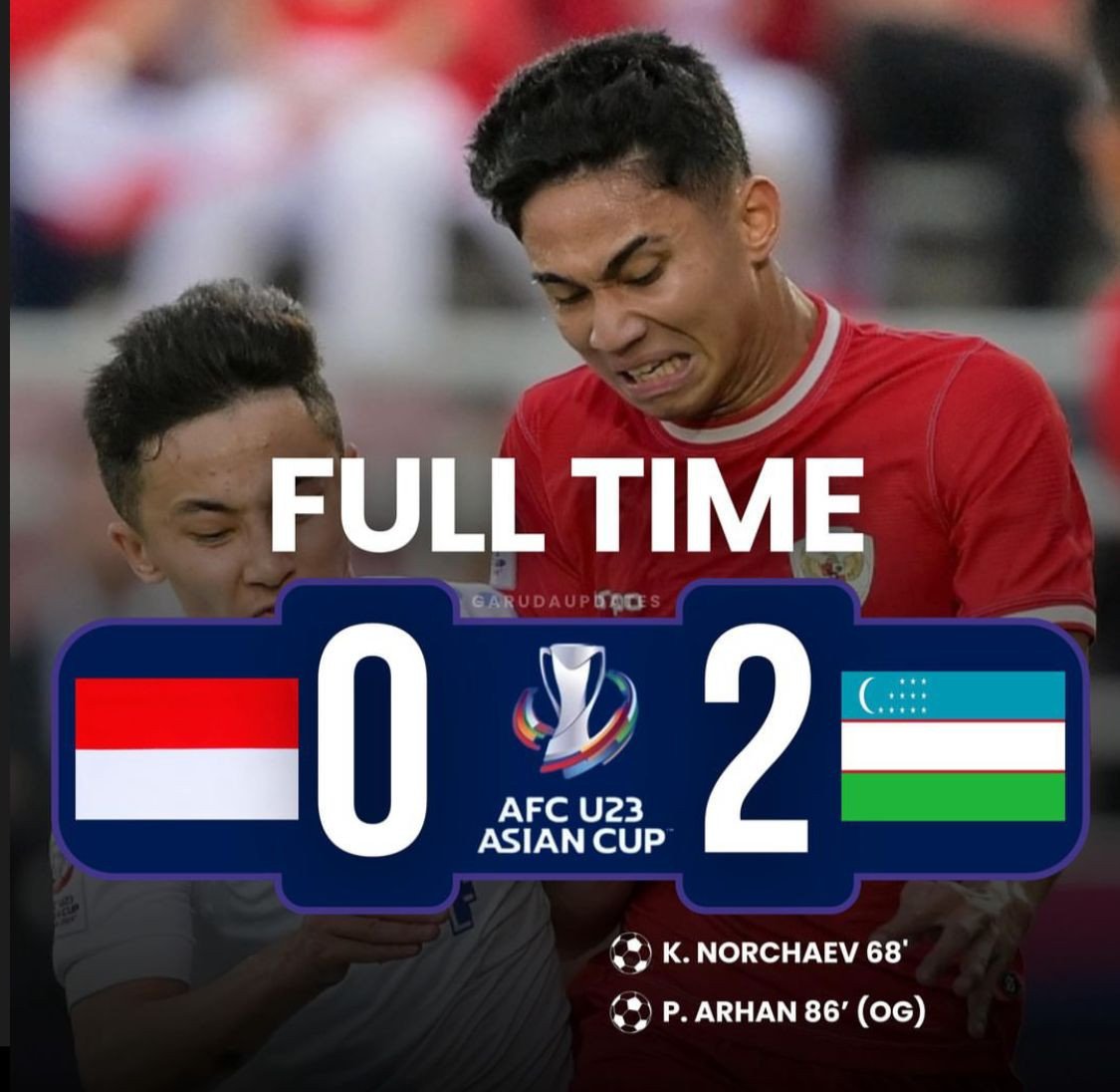 Hasil Piala Asia U-23 2024 Timnas Indonesia vs Uzbekistan