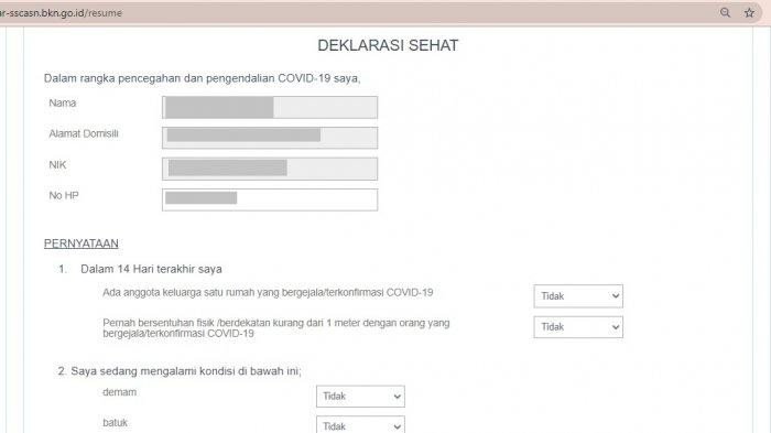 Kartu Deklarasi Sehat, Wajib Dibawa Ketika SKD CPNS 2021