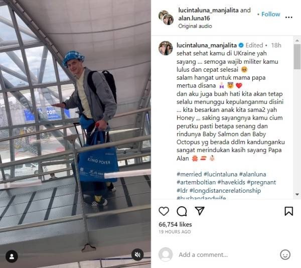 Lucinta Luna Menangis Saat Sang Tunangan Pergi untuk Wajib Militer Ke Ukraina