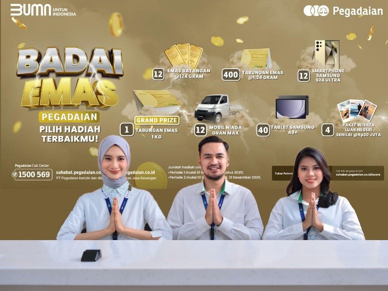 Pegadaian Luncurkan Program Badai Emas 2025, Dapatkan Emas 1 Kg hingga Paket Haji