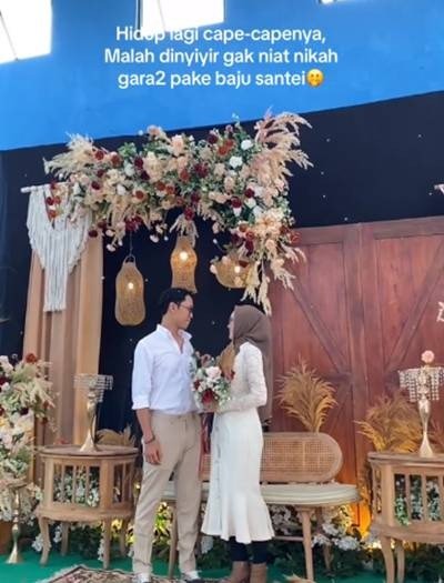 Viral Netizen Nyinyirin Pernikahan Sederhana : Pakaian Mempelai Terlalu Santai